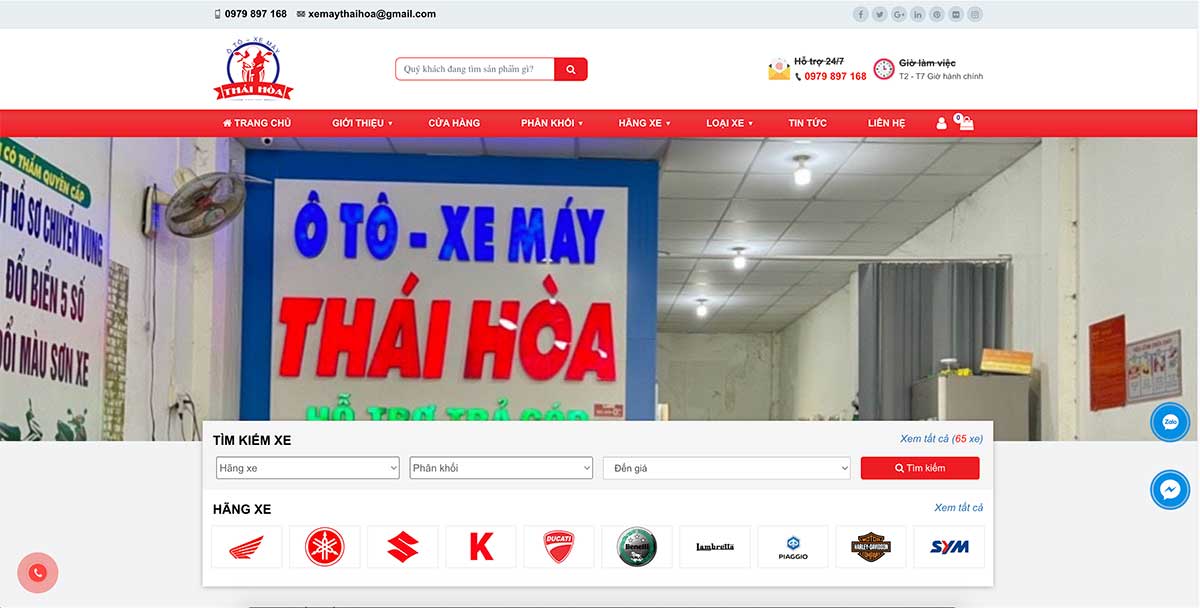 Thiết kế website bán xe máy chuyên nghiệp