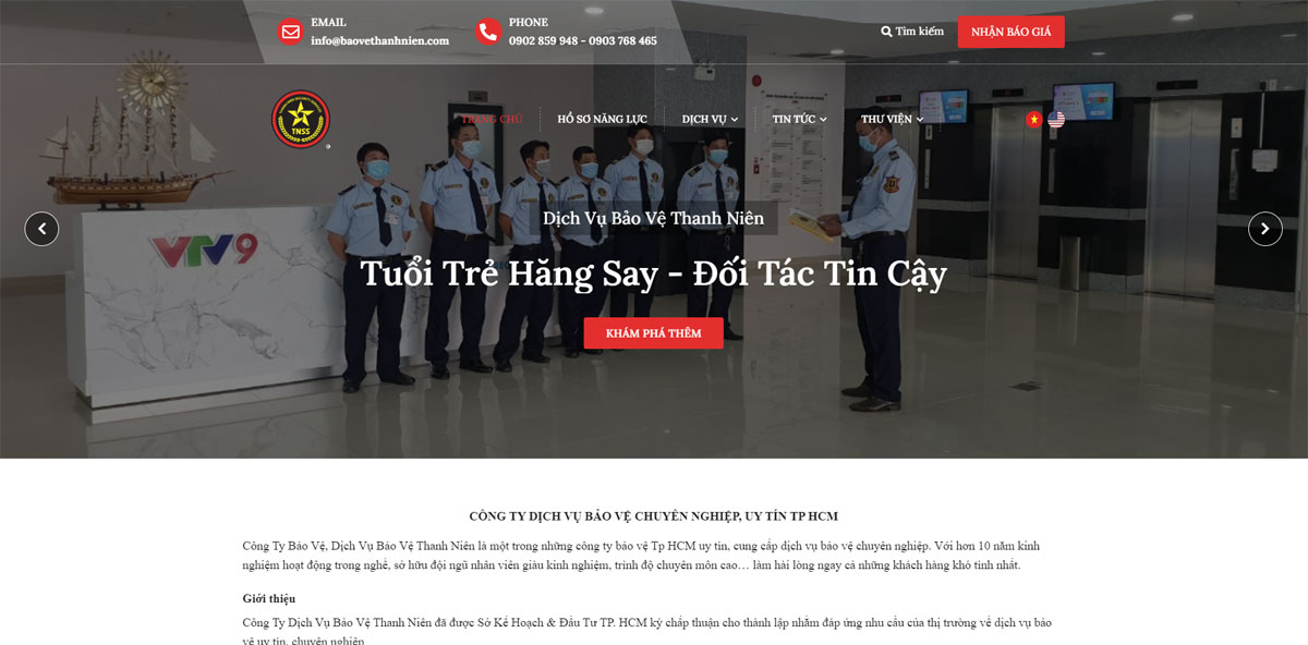 Website an ninh bảo vệ chuyên nghiệp