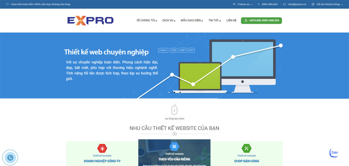 Web giới thiệu doanh nghiệp Expro Việt Nam