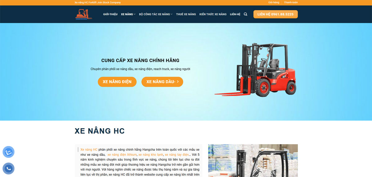 Web bán cho thuê xe nâng hàng