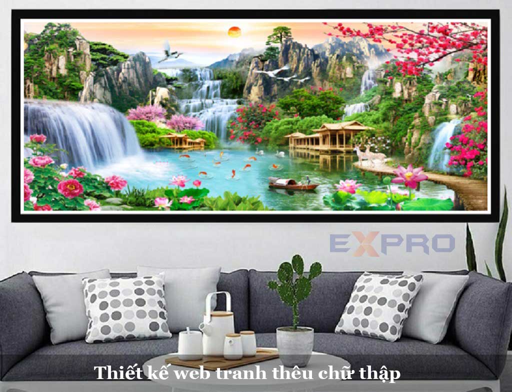 Thiết kế web tranh thêu chữ thập giá rẻ