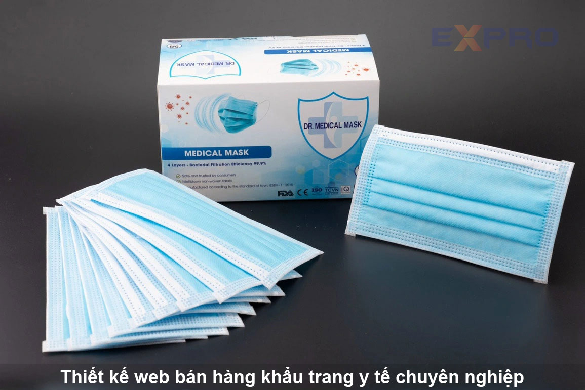 Thiết kế website bán khẩu trang y tế chuyên nghiệp giá rẻ trên thị trường